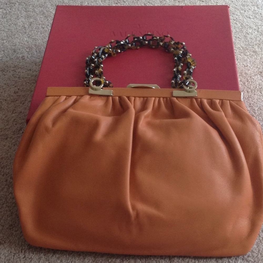 Valentino orange leather handbag